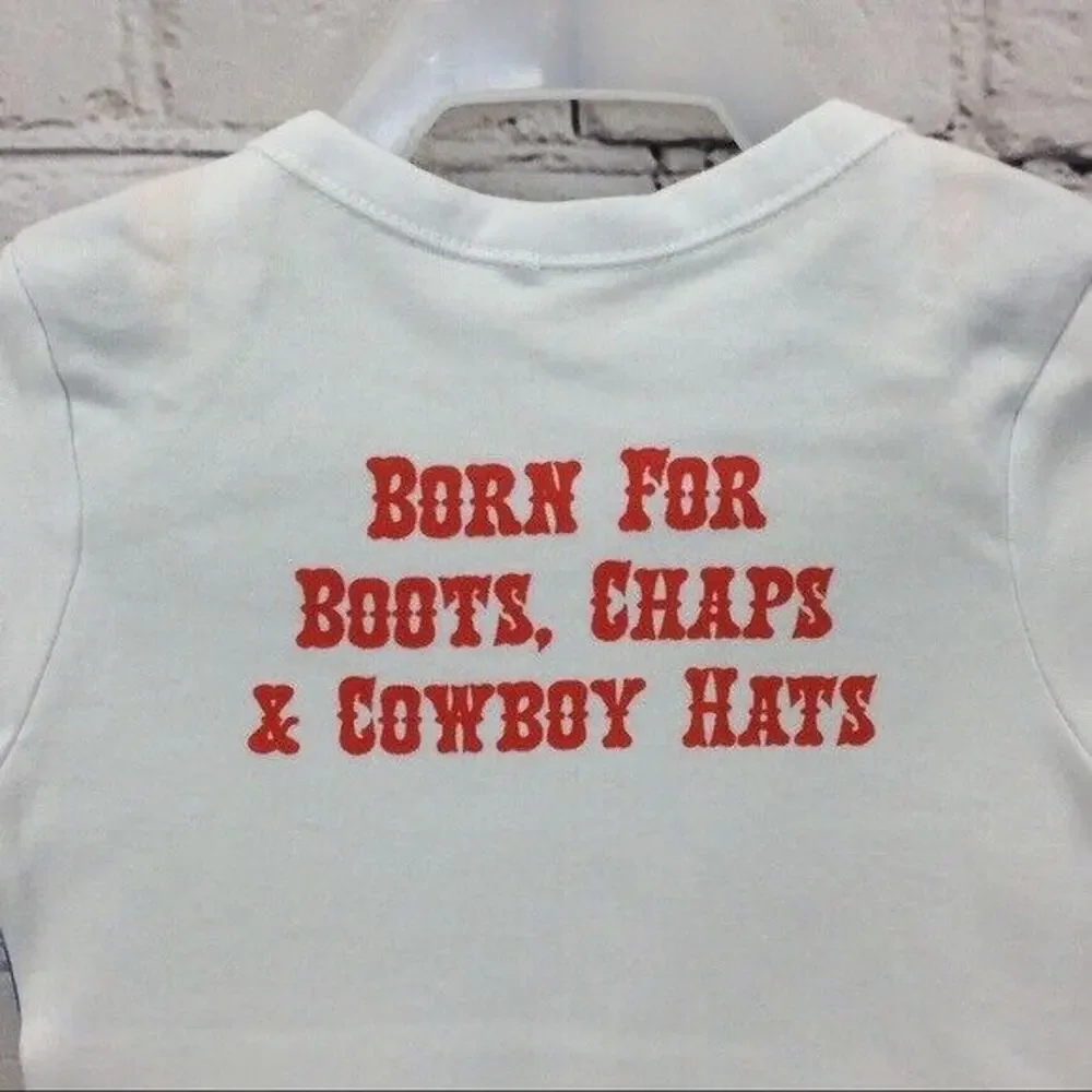 Midwest Gift Cowboy Creeper Western Rodeo Infant One Piece Snap Closure 0/6 mo.